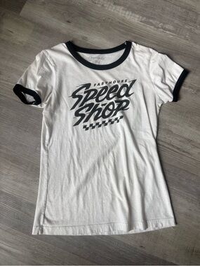 Fasthouse White & Black "Speed Shop" Ringer Tee - Women's